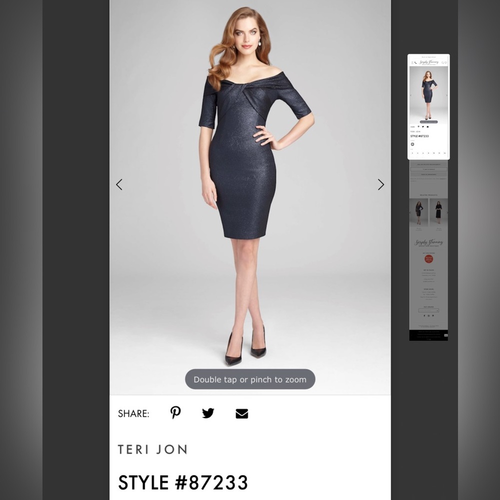 NWT Terijon midnight navy cocktail dress